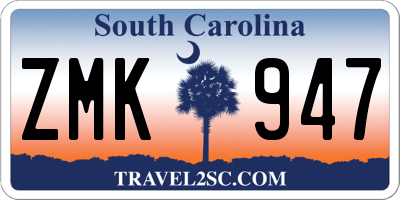 SC license plate ZMK947