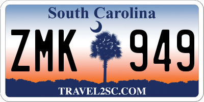 SC license plate ZMK949