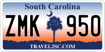 SC license plate ZMK950