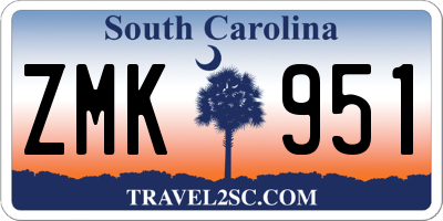 SC license plate ZMK951