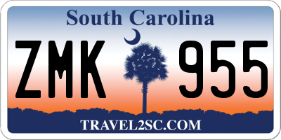 SC license plate ZMK955