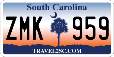 SC license plate ZMK959