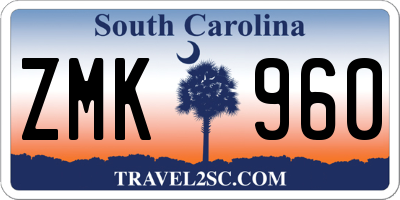 SC license plate ZMK960