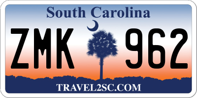 SC license plate ZMK962