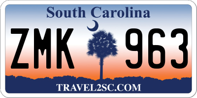 SC license plate ZMK963