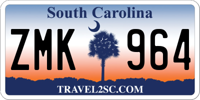 SC license plate ZMK964