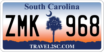 SC license plate ZMK968