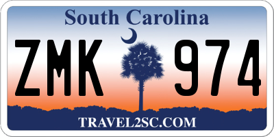 SC license plate ZMK974