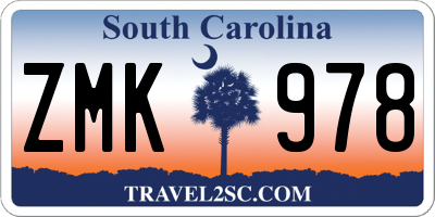 SC license plate ZMK978