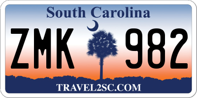 SC license plate ZMK982