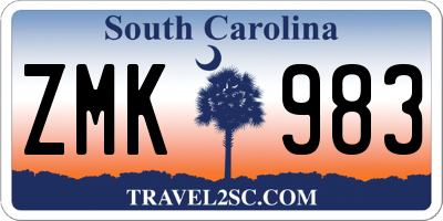 SC license plate ZMK983