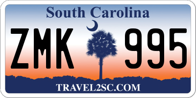 SC license plate ZMK995