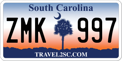 SC license plate ZMK997