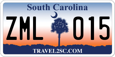 SC license plate ZML015