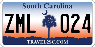 SC license plate ZML024