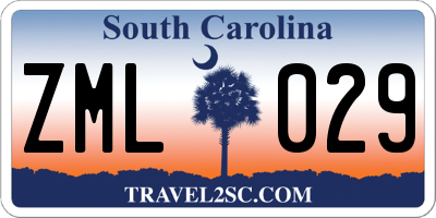SC license plate ZML029