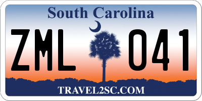 SC license plate ZML041