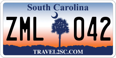 SC license plate ZML042