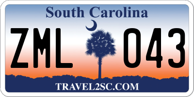 SC license plate ZML043