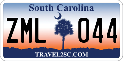 SC license plate ZML044
