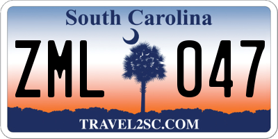 SC license plate ZML047