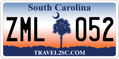 SC license plate ZML052