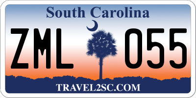 SC license plate ZML055