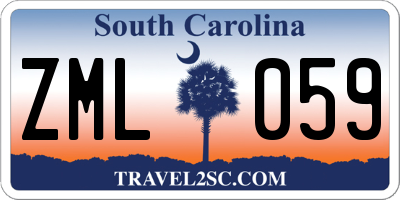 SC license plate ZML059