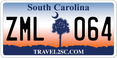 SC license plate ZML064