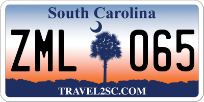 SC license plate ZML065