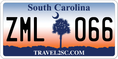 SC license plate ZML066