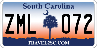 SC license plate ZML072