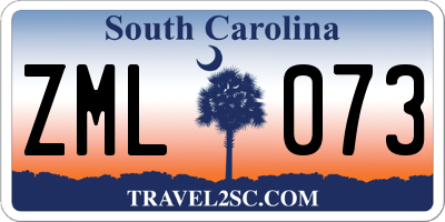 SC license plate ZML073