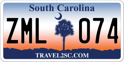 SC license plate ZML074
