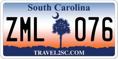 SC license plate ZML076