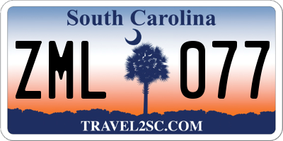 SC license plate ZML077