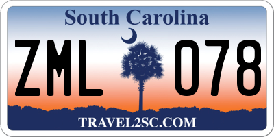 SC license plate ZML078