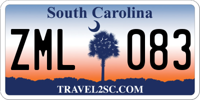 SC license plate ZML083