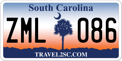 SC license plate ZML086