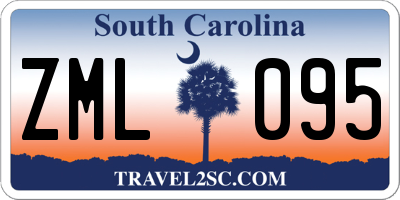 SC license plate ZML095