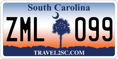 SC license plate ZML099