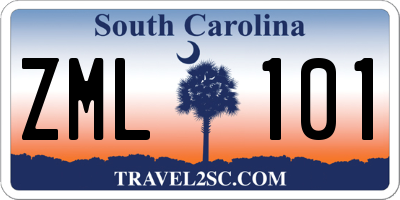 SC license plate ZML101