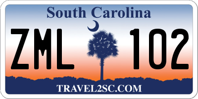 SC license plate ZML102