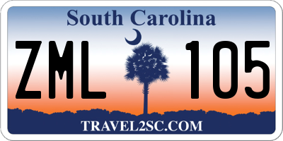 SC license plate ZML105