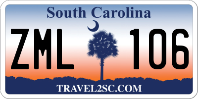 SC license plate ZML106