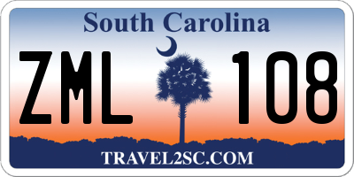 SC license plate ZML108