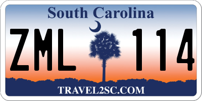 SC license plate ZML114