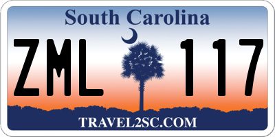 SC license plate ZML117