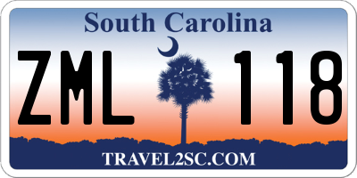 SC license plate ZML118