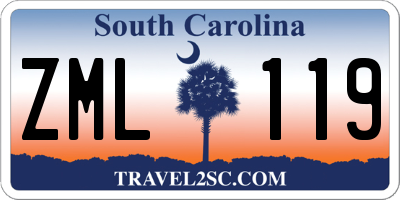 SC license plate ZML119